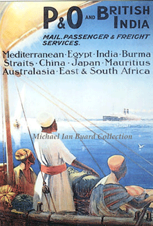Postcard reproduction of P and O-BI poster